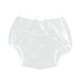 Haian Adult Incontinence Pull-on Plastic Pants PVC Pants 3 Pack (Small, Transparent White)