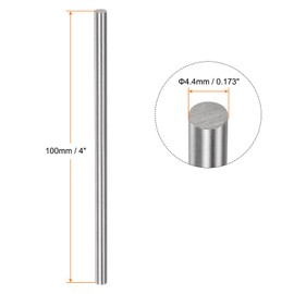HARFINGTON 8pcs Round Rods 4.4mm x 100mm High Speed Steel (HSS) Lathe Bar Stock DIY Craft Tools for Turning Facing Drilling Threading