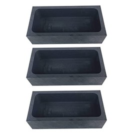 OTOOLWORLD Gold Silver Graphite Ingot Mold Mould Crucible for Melting Casting Refining (3pcs 1kg)
