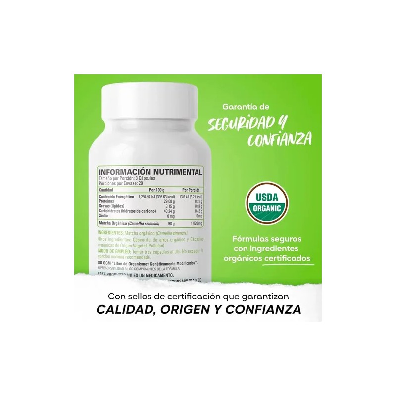 Matcha Organic Side Organic Matcha Caps 60 Capsulas