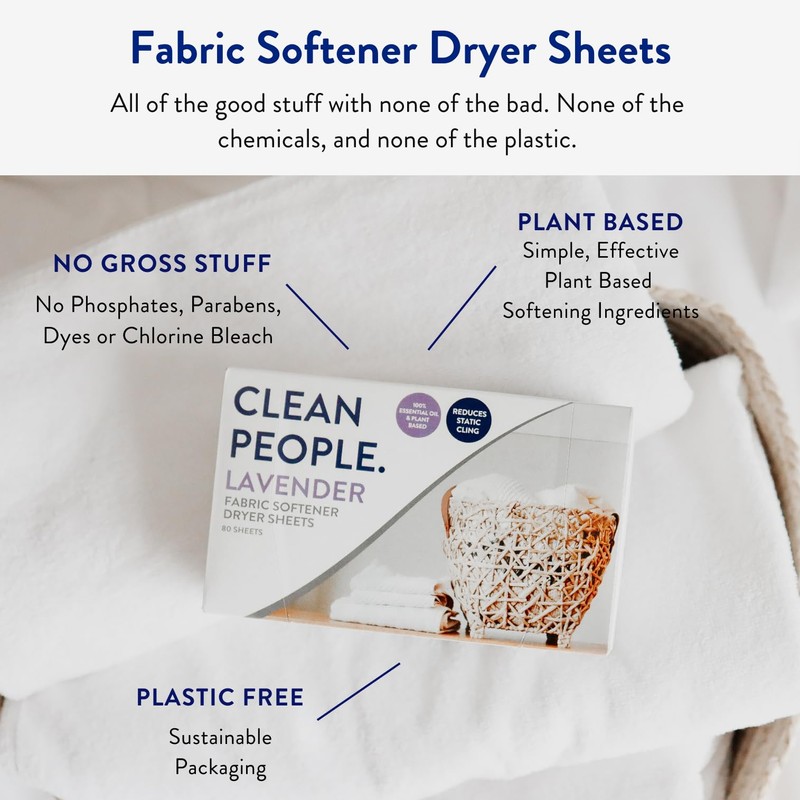 The Clean People Fabric Softener Sheets - Dryer Sheets -