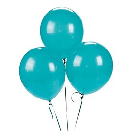 Fun Express - 11" Turquoise Latex Balloons (2dz) for Party - Party Decor - Balloons - Latex Balloons - Party - 24 Pieces