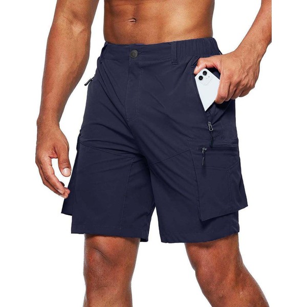 JustSun Men's Cargo Hiking Shorts Summer Lightweight Quick-Drying Outdoor Trekking