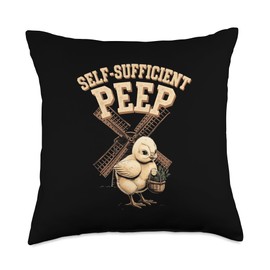 Baby Chicks in Homesteading Enthusiast Throw Pillow