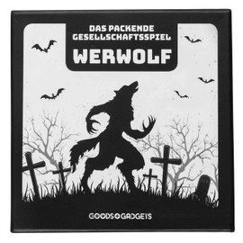 Original Werewolf card game, deluxe party game with expansion – werewolves role-playing classic – 45-card edition with 30 different characters! German version.