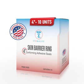 Stomalife 4" Skin Barrier Rings, 10 Rings | Easy-to-Clean, Leak-Preventing | Stoma Barrier Rings – Confirming Adhesive Seals - Accessories for Ostomy-Colostomy-Ileostomy