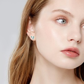 Axolotl Earrings 925 Sterling Silver Cute Animal Earrings Hypoallergenic Pink/Blue Axolotl Stud Earrings Axolotl Jewellery Gifts for Women Teen Girls, Sterling Silver, No Gemstone