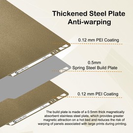 PEI Sheet for Bambu Lab X1 X1C P1P P1S A1,Bambu Lab Original Thickness Double Sided Textured PEI Build Plate with Identification Code Fine PEI Powder Flexible Removal Spring Steel Sheet, 257x257mm