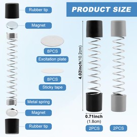 4 Pack Front Load Washer Door Prop, Magnetic Door Holder with Flexible Spring & Adhesive Metal Discs, Keep Front Loader Door Open and Prevent Odors