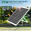 25W Solar Fan for Chicken Coop with Battery, Solar Exhaust