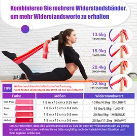 COFOF Fitness Bands Set of 4, Exercise Band with 4 Resistance Levels, Fitness Band with Carry Bag and Exercise Instructions (English language not guaranteed), Ideal for Yoga, Pilates, Strength