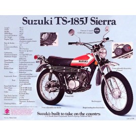 Unbranded 1972 SUZUKI TS-185J SIERRA SALES SPECS AD VINTAGE