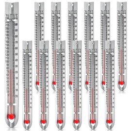 Tellegloww 12 Pcs V Shaped, Dual Scale Science Thermometers, Mercury Free Lab Thermometer for Student School Supplies, Classroom Teaching Tools for Kids, Adults