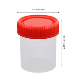 ULTECHNOVO 10pcs Sample Cup Jars Urine Specimen Cups Test Tube Lab Bottles Sauce Cups Clear Lid Dose Vet Red Pp