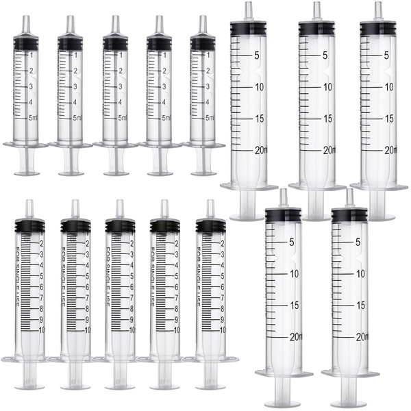 TAIXING Pack of 15 Syringes, 5 ml, 10 ml, 20