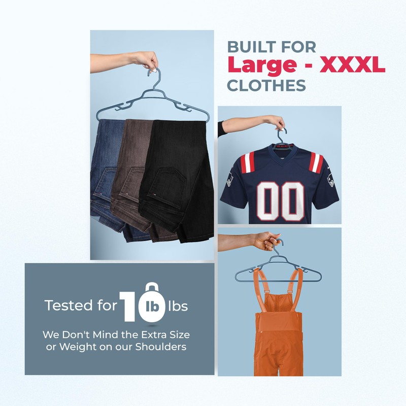 Neaties Large & Wide Heavy Duty Clothes Hangers 12 Pack