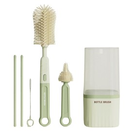 store88 Baby Bottle Brush, Bottle Wash, Drying Stand, Portable, Travel, Baby Supplies, Compact (Green)