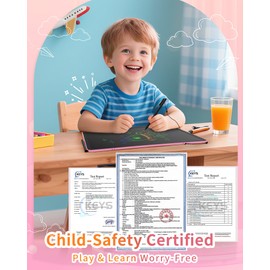 Rechargeable LCD Writing Tablet for Kids, 16 Inch Colorful Drawing Tablet, Educational Toddler Drawing Pad, ​Reusable Learning Toys for Kids (Ages 3-12), Ideal Gift for Christmas Birthday (Pink)