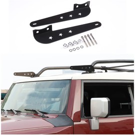 Straight Curved LED Light Bar Mounting Brackets Compatible with Toyot@ FJ Cruiser 2007-2021, Car Upper Roof Windshield Light Bar Mounts for Off-Road Driving, 1 Pair, Black