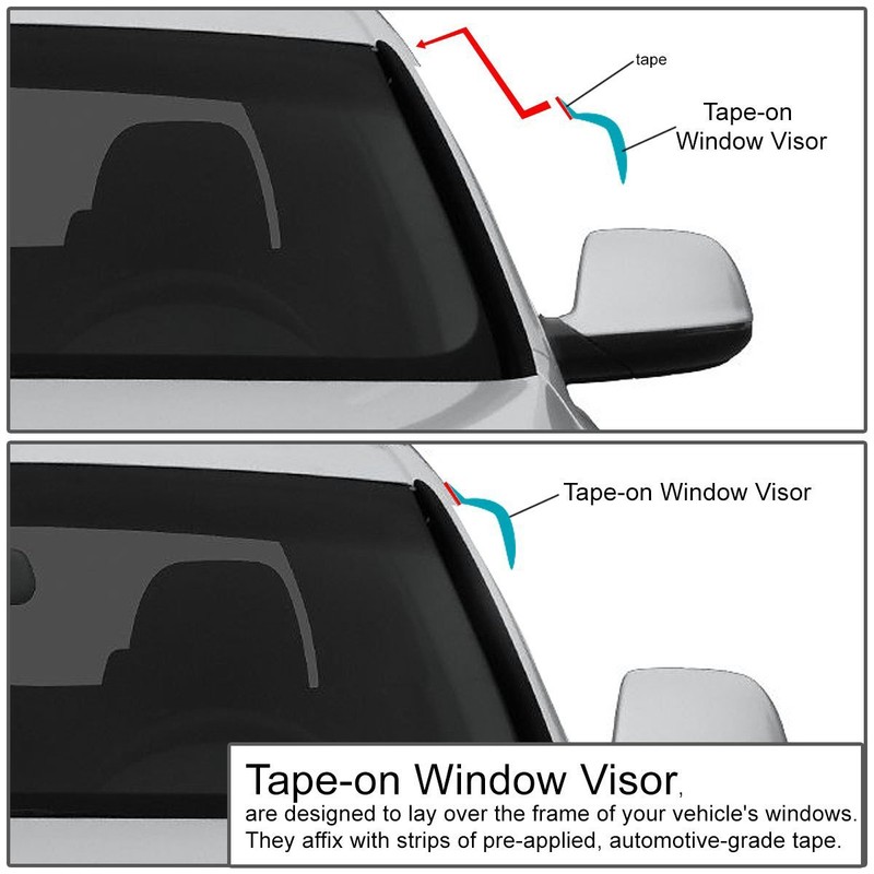 Auto Dynasty Window Visors Compatible with 98-10 Volkswagen Beetle Hatchbac,