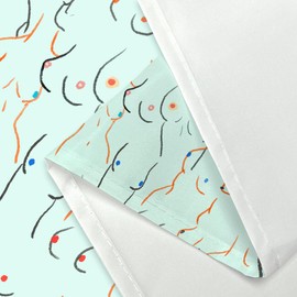 JAWO - Juego de cortinas de ducha divertidas para tina, diseño de cuerpo femenino, color azul, con gancho
