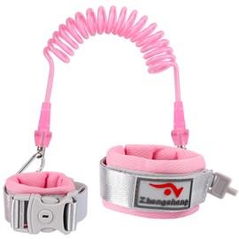 Anti-Lost Wristband,Safety Wristband for Toddler,Anti-Lost Rope Walking Safety Belt with Key Lock,Child Safety Belt,Baby Protection Wristband(Pink)