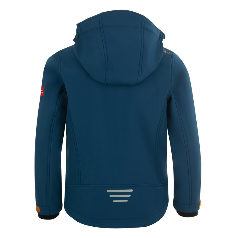 Trollkids Trollfjord Children's Softshell Jacket, Mystic Blue/Yellow