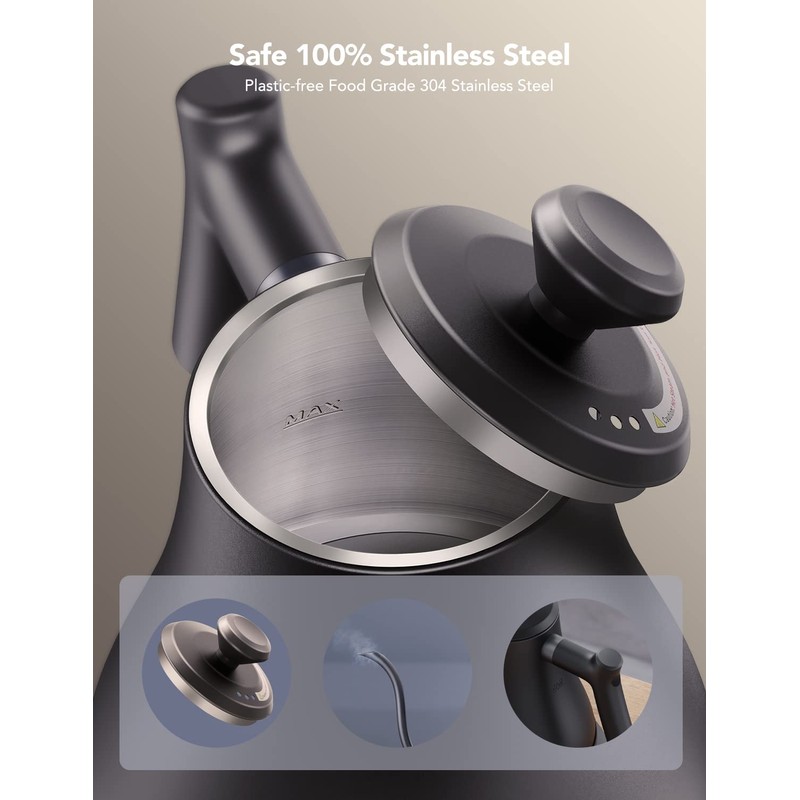 Govee Smart Electric Kettle, WiFi Variable Temperature Gooseneck Pour Over