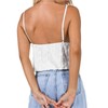 Women Tie Front Top Y2K Spaghetti Strap Ruffled Trim Flowy