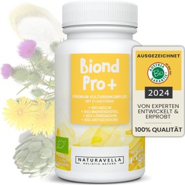 Dr. Haider's BiondPro+® Premium Cultures Complex from Expert with 21 Bacteria Strains, Organic Inulin and Organic Herbs, Intestinal Flora, High Dosage, Vegan and Laboratory Tested, 90 Capsules