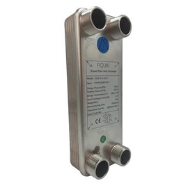 3"x8" 10 Plates SS316L/Copper Brazed Plate Heat Exchanger with 3/4" MPT Port - Water to Water for Water Heating, Floor Heating, Snow Melting, Industrial & Commercial Refrigeration