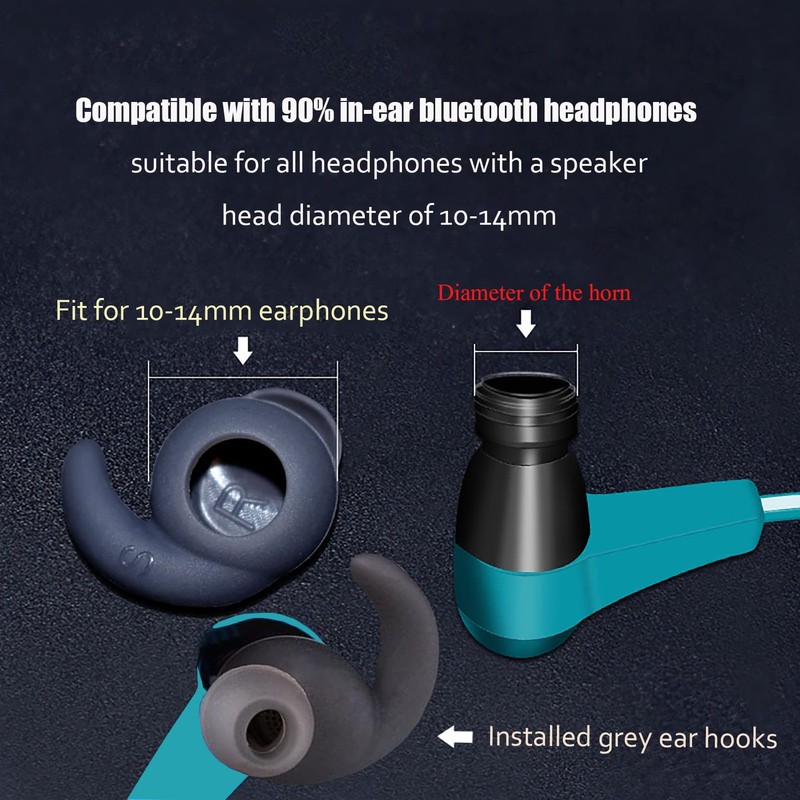 3 Pairs Silicone Hooks Eartip Eartips Earbuds Eargels Compatible with