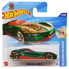 Hot Wheels - Twin Mill Gen-E - HW Celebration Racers 1/10 - HYW80 - Short Card - Dark Green Red - Mattel 2025 - 1:64