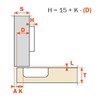 10 x Salice Pot Hinge Series 200 Corner Stop 110°