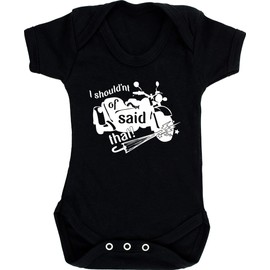 Hippowarehouse Magic Motorbike and Umbrella I Shouldn't of Said That Grounds Keeper Baby Vest Bodysuit (Short Sleeve) Boys Girls Black