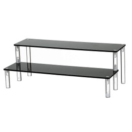 ihomecooker 2 Tier Black Acrylic Display Riser Cupcake Stand Display Shelf for Decoration, Makeup