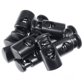 West Coast Paracord Single Hole Heavy Duty Plastic Cord Lock Clamp Toggle Stop Slider for Paracord, Drawstrings, Bungee Cord, and Accessory Cordage - 6 Pack (Mini Black)