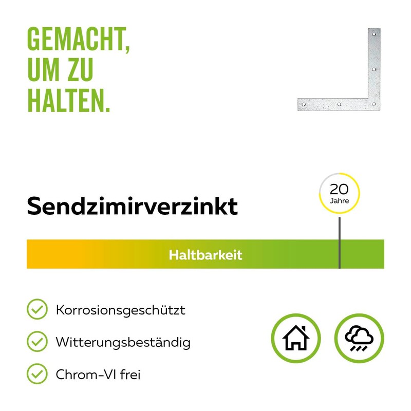 Corner Brackets Large Pack Sendzimir-Galvanised 120 x 120 x 20