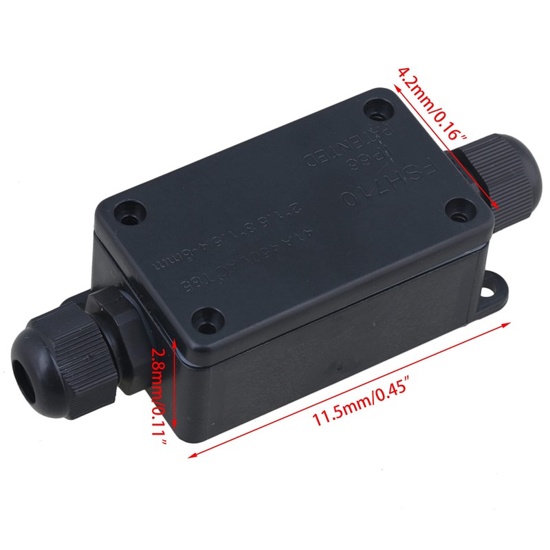 CNBTR Black Electrical Junction Box for Outdoor or Underwater Lights(with