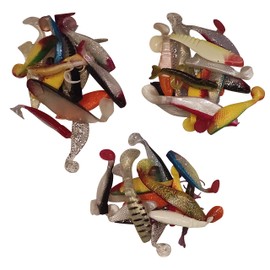 SANDAFISHING 300 g Set Relax Rubber Bait Rubber Fish Perch Zander - Rubber Fish Trout Pike Bait Rubber Bait (300 g Rubber Bait)