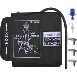 Brazalete de presión arterial extra grande compatible con Omron de 9 a 21 pulgadas, HYINUS XL, brazo de presión arterial con 5 mangueras, puño de...  