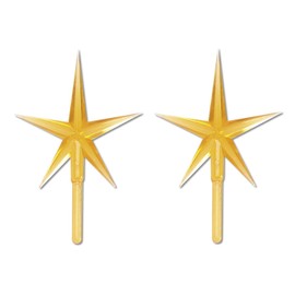 Creative Hobbies Gold Stars for Ceramic Christmas Tree Lights Plastic Light Decorations - Replacement Parts Christmas Tree Ornaments | 2 Pack
