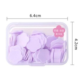 100Pcs Blue Mini Portable Travel Soap Paper Sheets,Flower Shape Disposable Paper Soap Flakes, Cleaning Washing Hand Toiletry Sheets Foot and Hand Care