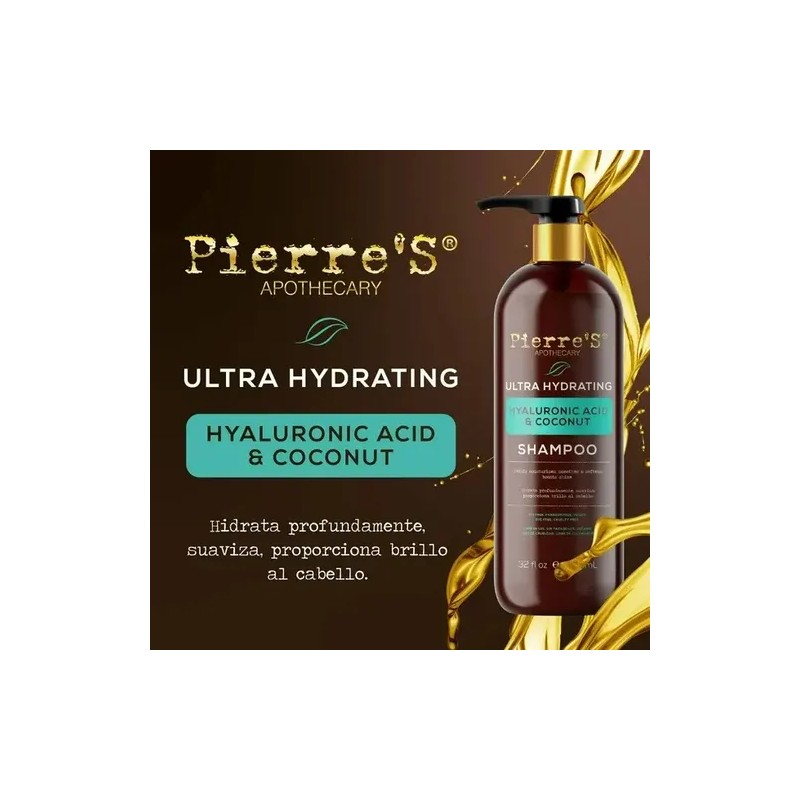 Shampoo Pierre's Apothecary Acido Hialuronico Y Aceite Coco
