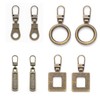 DHER Zipper Metal Zip Tabs Pull Removable Zip 8 Pieces