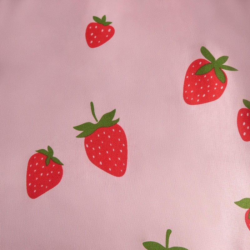 OHS Check Bedding Strawberry Print, Kids Girls Single Duvet Covers