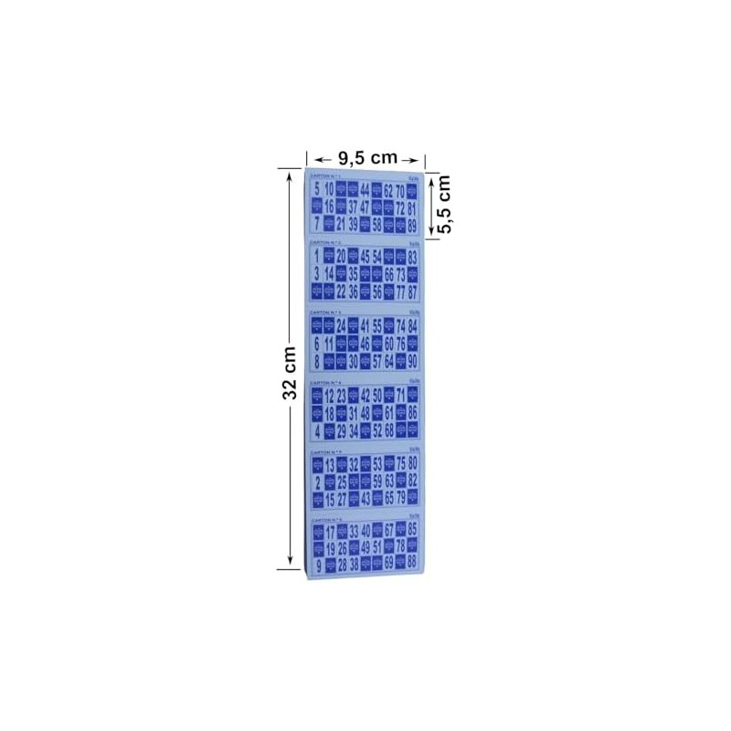 KEKA 120 Cajas para Bingo Tradicional, 90 Bolas (Azul)
