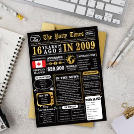 16th Birthday Card, Funny Gifts for 16 Year Old Girls Boys, Happy 16th Birthday Gifts Ideas for Girl Boy, Unique 16 Birthday Decorations for Daughter Son