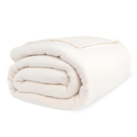 CASUAL LIVING 32591 Full-Queen Size Ultra Soft Hypoallergenic Velvet Flannel Fuzzy Comfy Warm Durable Breathable Easy Care Decorative Bed Blanket for Bed Sofa Couch Cozy All Season, Full/Queen, Ivory