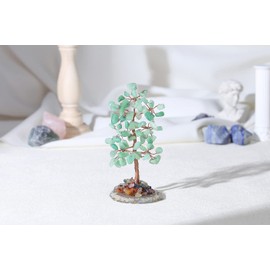 XIANNVXI Green Aventurine Crystal Tree Healing Crystals Stones Tree Tumbled Gemstones Crystal Tree Agate Base Reiki Luck Wealth Money Tree Crystal Gifts